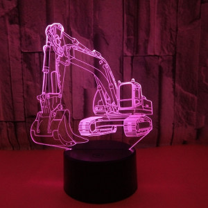 3W Excavator 3D Light Colorful Touch Control Light Petite lampe de table créative avec base noire, Style: interrupteur tactile + télécommande SH28021073-20