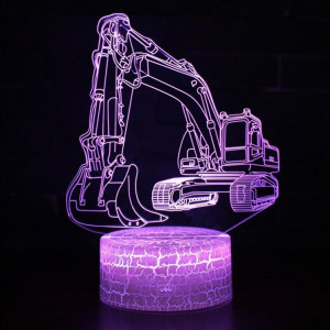 3W Excavator 3D Light Colorful Touch Control Light Petite lampe de table créative avec base de fissure, Style: Interrupteur tactile SH2803326-20
