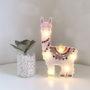Lanterne peinte à LED Alpaga Night Light Décoration de vacances Chambre Posing Style Light (Blanc) SH501D1757-20