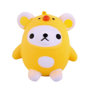 Jouet de compression pour enfants à rebond lent, animal mignon à croissance lente, taille: 10 x 9 cm (blanc) SH801A564-20