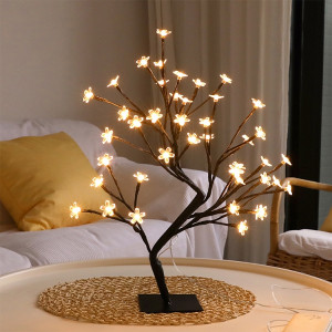 36 lumières cerisier lampe lampe de table aménagement de la chambre décoration créative chevet veilleuse cadeau, style: arbre noir Bauhinia SH29021805-20