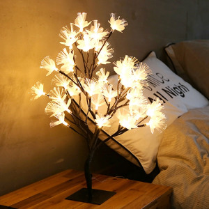 24 lumières cerisier lampe lampe de table aménagement de la chambre décoration créative chevet veilleuse cadeau, style: fibre optique arbre noir SH29071269-20