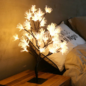 36 lumières cerisier lampe lampe de table aménagement de la pièce décoration créative chevet veilleuse cadeau, style: fibre optique arbre noir SH2908871-20
