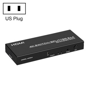FJGEAR FJ-4K204 Distributeur de commutateur HDMI audio HD 4K 2 entrées 4 sorties, type de prise : prise US SF1502656-20