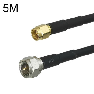 Câble adaptateur coaxial SMA mâle vers F TV mâle RG58, longueur du câble : 5 m. SH50051850-20