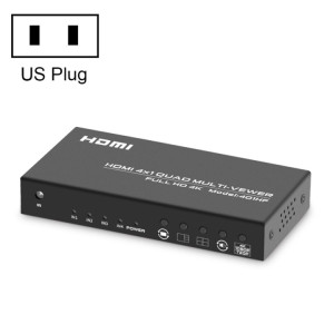 FJGEAR FJ-401HF Répartiteur HDMI 4 en 1 sortie 4K prend en charge la segmentation à quatre écrans, type de prise : prise US (noir) SF002A1256-20
