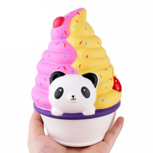 Simulation de rebond lent Panda crème glacée décompression Vent Squeeze Toy enfants cadeaux (rose jaune) SH101A792-20