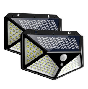 2 PCS 100 LED Patio extérieur Applique murale à induction solaire Balcon réglable Éclairage de jardin Petit réverbère SH30021289-20