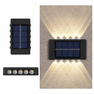 Applique solaire 10LED NiMH extérieur étanche haut et bas projecteurs à double tête (lumière chaude) SH505B1207-20