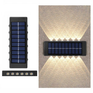 Applique murale solaire au lithium 12LED extérieure étanche haut et bas projecteurs à deux têtes (lumière chaude) SH506A780-20