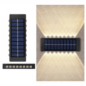 Applique murale solaire au lithium 16LED extérieure étanche haut et bas projecteurs à deux têtes (lumière chaude) SH507A869-20