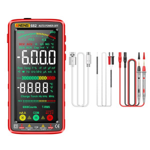 ANENG 682 Multimètre rechargeable à plage automatique à affichage inversé Smart VA (rouge) SA101A563-20