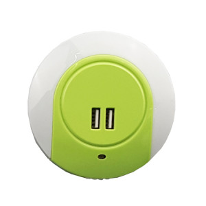 Veilleuse LED A78B avec port USB Capteur de contrôle de la lumière intelligent, prise : (verte) SH402C1242-20