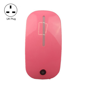 A66 Type de souris LED Intelligent Light Control Night Light, prise : prise britannique (rose) SH203C1616-20