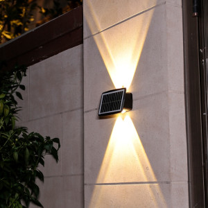 Applique solaire 4LED extérieure étanche haut et bas projecteurs à deux têtes (lumière chaude) SH901C1511-20