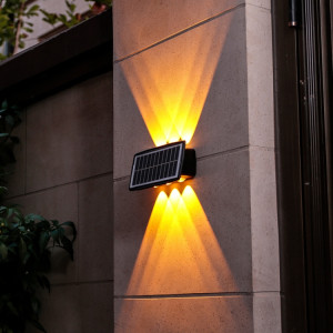 Applique solaire 6LED extérieure étanche haut et bas projecteurs à deux têtes (lumière jaune) SH902B52-20