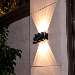 Applique solaire 6LED extérieure étanche haut et bas projecteurs à deux têtes (lumière chaude) SH902C1029-20