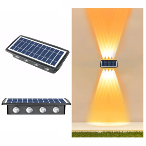 Applique solaire 8LED extérieure étanche haut et bas projecteurs à deux têtes (lumière jaune) SH903B726-20