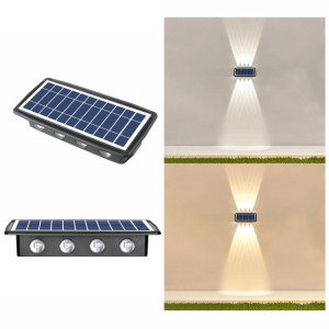 Applique solaire 8LED extérieure étanche haut et bas projecteurs à deux têtes (blanc + lumière chaude) SH903E1290-20