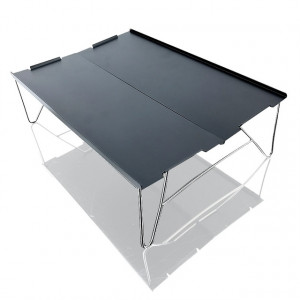 Portable extérieur Mini aluminium Table de pique-nique pliant ultralight Camping Pêche autonome Barbecue Petite table basse (Noir) SH901A815-20