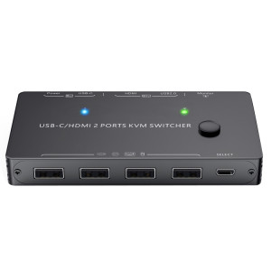 KCEVE-201TC Commutateur HDMI + entrée Type-C 2 en 1 sortie 4K 60HZ KVM HD (noir) SH101A605-20