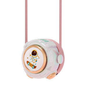 MD666-3 Cartoon Space Capsule Mini ventilateur de cou suspendu sans lame portable (rose) SH901B502-20