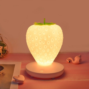 Creative Home LED Silicone Strawberry Night Light USB Rechargeable Chevet Décoration Atmosphère Lumière (Blanc) SH701C146-20
