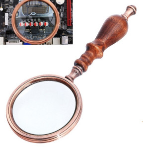 10X poignée en bois en métal loupe de lecture rétro loupe de cadeau ébène de poche SH8622970-20