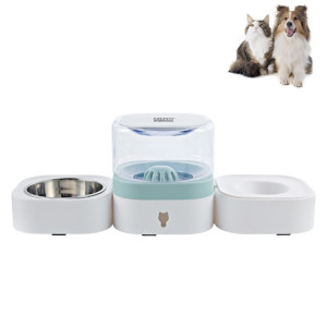 Fontaine à boire automatique lavable amovible transparente pour animaux de compagnie avec boîte à aliments en acier inoxydable, spécification: bol simple (vert) SH9302446-20