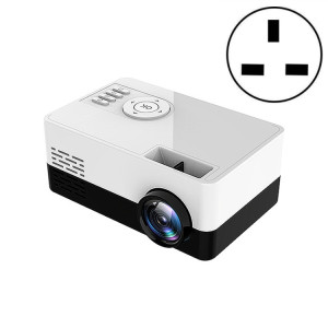 S261 / J16 Home Mini projecteur LED portable HD 1080P, prise en charge de la carte TF / disque AV / U, spécification de la prise: prise britannique (blanc noir) SH003A1996-20