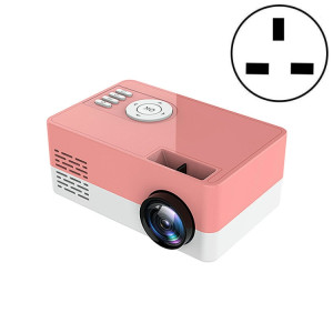 S261 / J16 Home Mini projecteur LED portable HD 1080P, prise en charge de la carte TF / disque AV / U, spécification de la prise: prise britannique (blanc rose) SH003B803-20