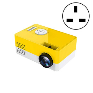S261 / J16 Home Mini projecteur LED portable HD 1080P, prise en charge de la carte TF / disque AV / U, spécification de la prise: prise britannique (jaune blanc) SH003C770-20