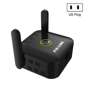 PIX-LINK WR22 Extendeur d'amélioration d'amplification de signal sans fil Wifi 300 Mbps, Type de prise: Prise américaine (noire) SP602A1525-20