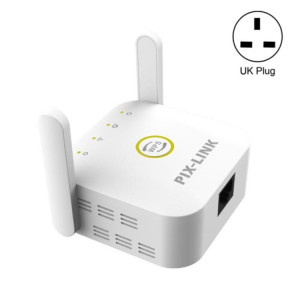 PIX-LINK WR22 Extendeur d'amélioration d'amplification de signal sans fil Wifi 300 Mbps, Type de prise: Prise UK (Blanc) SP603B1417-20