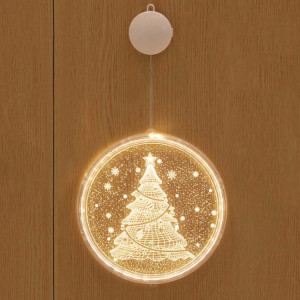 Décoration de Noël Lumière LED Lampe à suspension 3D de vacances, alimentation: batterie (arbre de Noël) SH601A1785-20