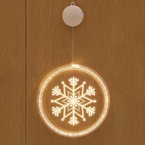 Décoration de Noël Lumière LED Lampe à suspension 3D de vacances, alimentation: batterie (flocon de neige) SH601D1789-20