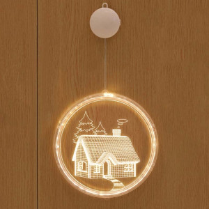 Décoration de Noël Lumière LED Lampe suspendue 3D de vacances, Puissance: Batterie (maison) SH601I1837-20