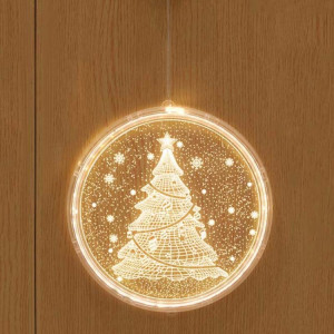 Décoration de Noël Lumière LED Lampe à suspension 3D de vacances, alimentation: USB (arbre de Noël) SH602A202-20