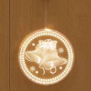 Décoration de Noël Lumière LED Lampe suspendue 3D de vacances, Alimentation: USB (Cloche de Noël) SH602E1096-20