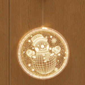 Décoration de Noël Lumière LED Lampe à suspension 3D de vacances, alimentation: USB (bonhomme de neige) SH602H107-20