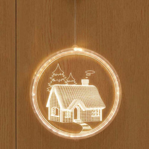 Décoration de Noël Lumière LED Lampe suspendue 3D de vacances, Alimentation: USB (maison) SH602I893-20