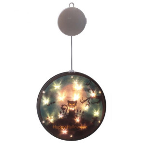 2 PCS Halloween Star String Light Show Fenêtre Horreur Décoration LED Lampe suspendue à piles (chat noir) SH701F932-20