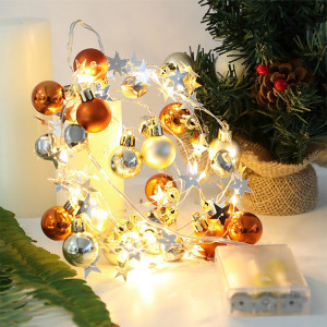 Lampe de décoration de boule de cloches de Noël de lumières de chaîne de 2m 20LEDs, style: cloche d'or flétrie SH18021409-20