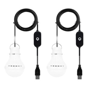 5W USB Bulbe Camping Light, Spécifications: Touch Fil Dimming Wire 3000K WHITE CHAUD, QUANTITÉ: 2PCS SH71071016-20
