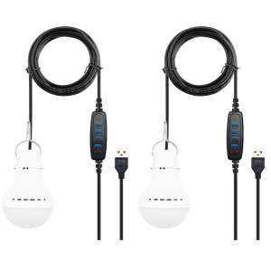 2 PCS Bulbe USB Lumière de camping d'urgence (fil de rotation de 10 W) SH602C620-20
