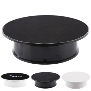 20cm 360 degrés de plateau tournant électrique présentoir photographie accessoires de prise de vue vidéo plateau tournant, charge maximale 1,5 kg, alimenté par batterie (noir) SH601B841-20