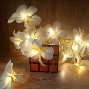 1.5m 10 LED à piles blanc chaud créatif bricolage frangipanier LED guirlande lumineuse Floral vacances éclairage événement fête guirlande chambre décoration SH8990717-20