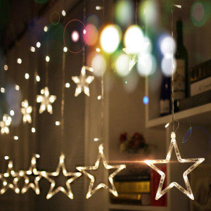 220V EU Plug LED Star Light lumières de Noël intérieur / extérieur décoratif rideaux d'amour lampe pour l'éclairage de fête de mariage de vacances (vert) SH801A456-20