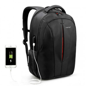 Étanche 15,6 pouces sac à dos pour ordinateur portable anti-vol sac à dos de voyage d'affaires sac d'école (noir + orange USB) SH101A1290-20