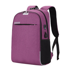 Sac à dos pour ordinateur portable Sacs d'école Sac à dos de voyage anti-vol avec port de chargement USB (violet) SH901E1407-20